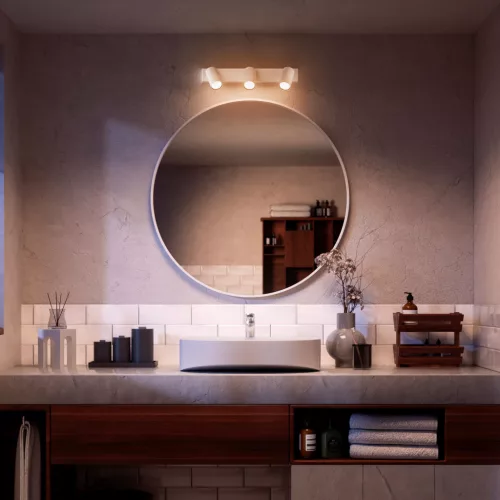 Mennyezeti lámpa Spotlámpa 3x GU10 IP44 Kosipo Fehér Philips