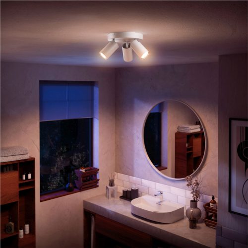 Mennyezeti lámpa Spotlámpa 3x GU10 IP44 Fehér Kosipo Philips