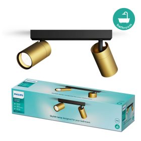   Mennyezeti lámpa spotlámpa 2x GU10 IP44 réz-fekete Kosipo Philips