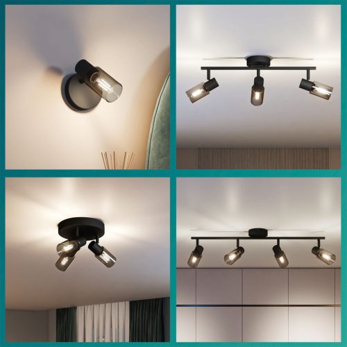 Mennyezeti lámpa spotlámpa 2x E14 Black Palms Philips