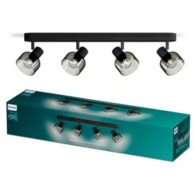 Mennyezeti lámpa Spotlámpa 4x E14 LED Black Sleet Philips