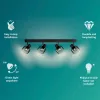 Mennyezeti lámpa Spotlámpa 4x E14 LED Black Sleet Philips