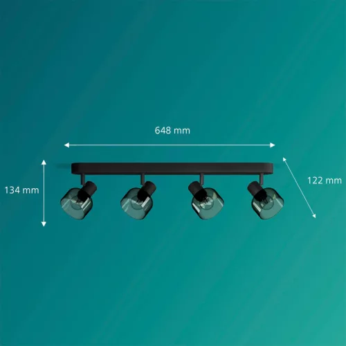 Mennyezeti lámpa Spotlámpa 4x E14 LED Black Sleet Philips