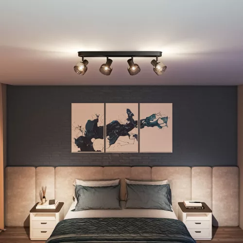 Mennyezeti lámpa Spotlámpa 4x E14 LED Black Sleet Philips