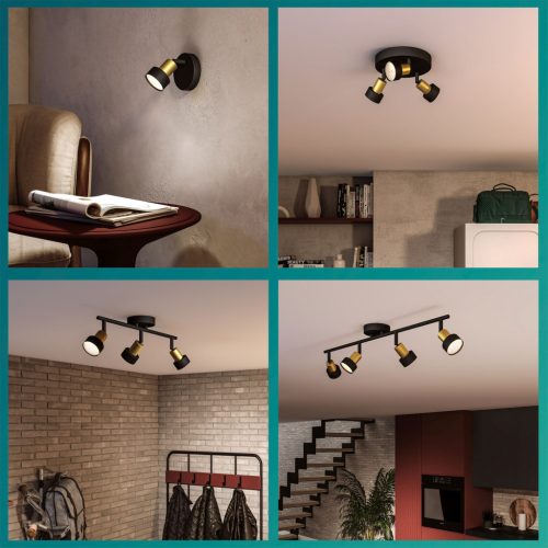 Mennyezeti lámpa spotlámpa 2x GU10 fekete-réz vezeték Philips