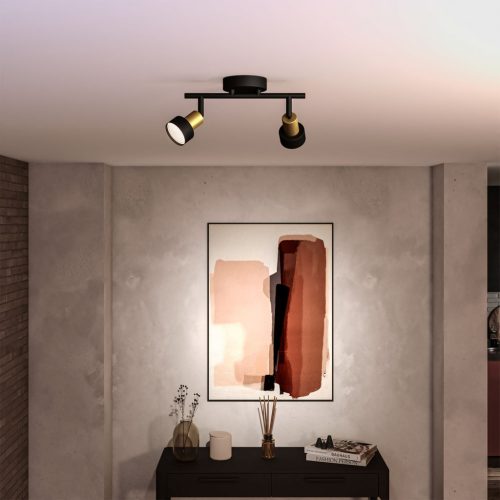 Mennyezeti lámpa spotlámpa 2x GU10 fekete-réz vezeték Philips