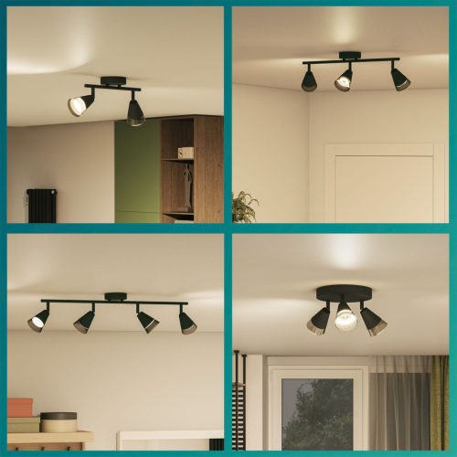 Fali mennyezeti lámpa GU10 fekete hasított Philips