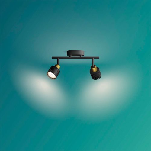 Mennyezeti lámpa spotlámpa 2x GU10 fekete-réz Niall Philips