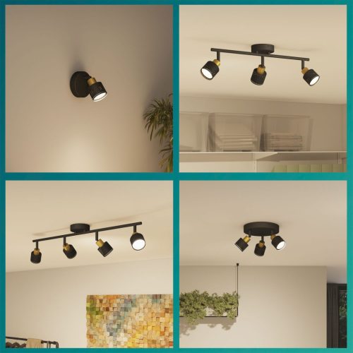 Mennyezeti lámpa spotlámpa 2x GU10 fekete-réz Niall Philips