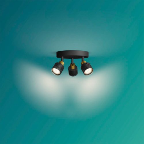 Mennyezeti lámpa spotlámpa 3x GU10 fekete-réz Niall Philips