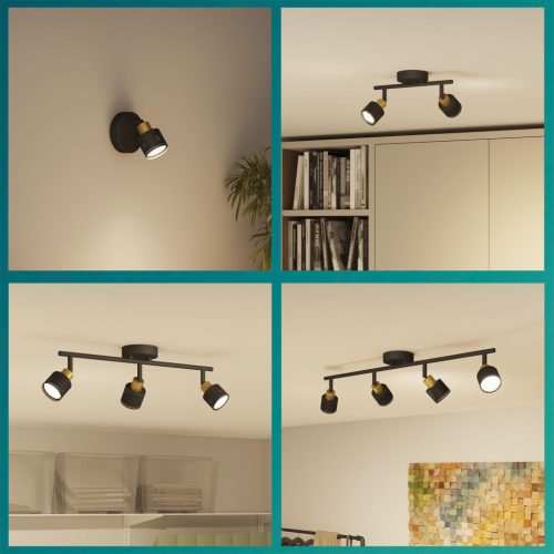 Mennyezeti lámpa spotlámpa 3x GU10 fekete-réz Niall Philips