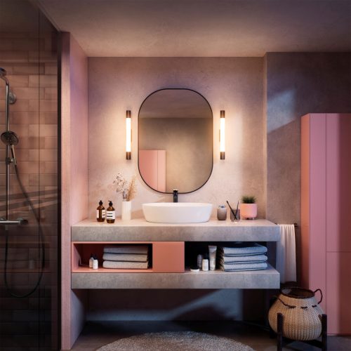 Tükörlámpa LED 5W 730lm 2700K 44cm IP44 Rover Fekete Philips