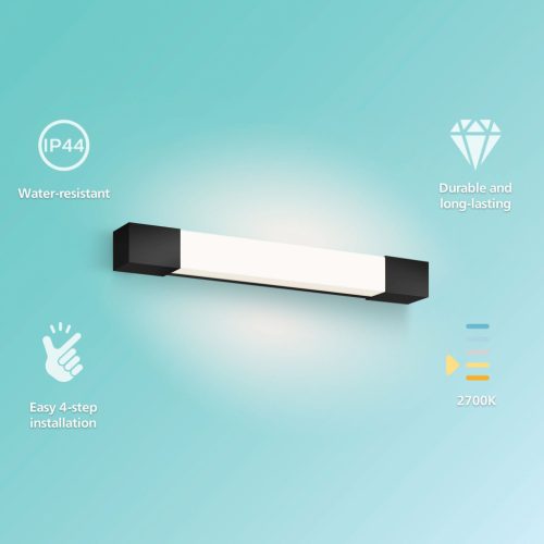 Tükörlámpa LED 5W 730lm 2700K 44cm IP44 Fekete Rover Philips