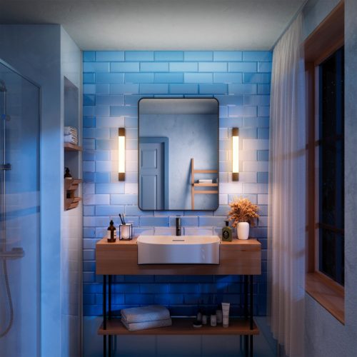 Tükörlámpa LED 5W 730lm 2700K 44cm IP44 Fekete Rover Philips