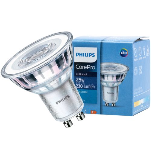 GU10 LED izzó 2.7W = 25W 230LM 4000K Semleges 36° PHILIPS