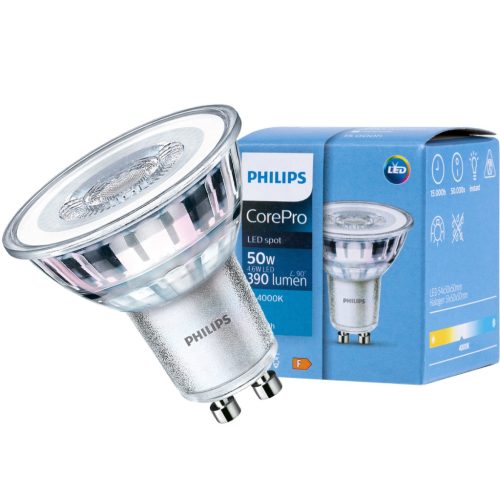 GU10 LED izzó 4.6W = 50W 390lm 4000K Semleges 36° PHILIPS
