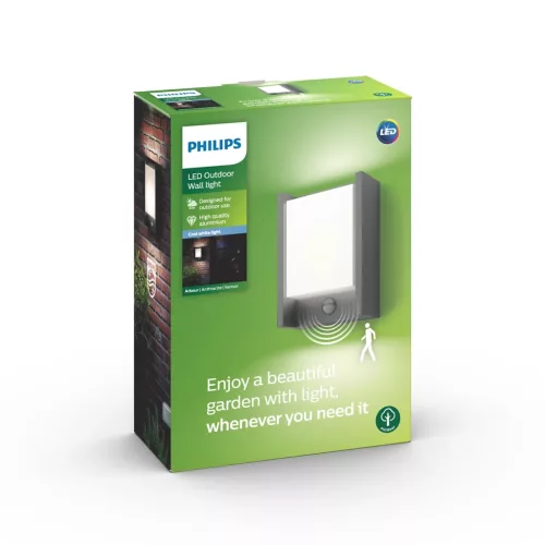 Kerti LED lámpa ARBOR IR myGarden 6W 4000K IP44 mozgásérzékelővel téglalap alakú antracit PHILIPS