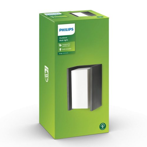 Kerti LED fali lámpa homlokzati HÍD myGarden E27 IP44 téglalap alakú antracit PHILIPS