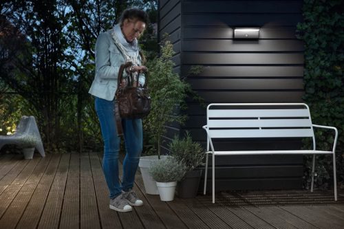 LED kerti lámpa homlokzati fali lámpa BUSTAN IR myGarden 2x4,5W 4000K IP44 mozgásérzékelővel, antracit PHILIPS