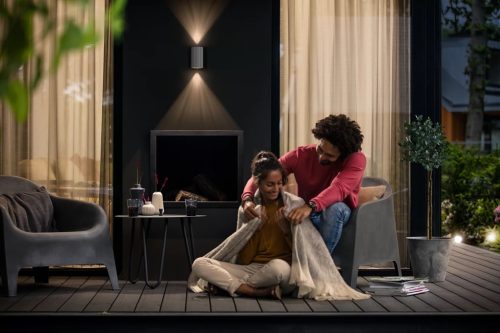 Kerti LED-es lámpa homlokzati fali lámpa BUXUS myGarden 2x4,5W 2700K IP44 felső-alsó ezüst PHILIPS