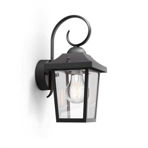 Kerti LED lámpa Fali lámpa homlokzat BUZZARD myGarden E27 IP44 Down Light Fekete PHILIPS