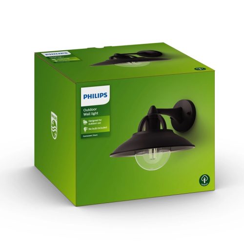 Kerti LED fali lámpa CORMORANT myGarden E27 IP44 Fekete PHILIPS