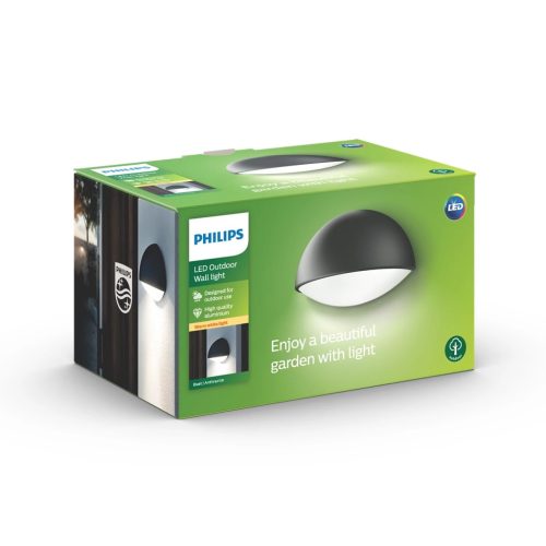 Kerti LED lámpa homlokzati fali lámpa DUST myGarden 3W 2700K IP44 antracit PHILIPS