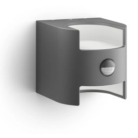   Kerti LED lámpa homlokzati fali lámpa GRASS IR myGarden 4,5W 2700K IP44 fel-le mozgásérzékelővel, antracit PHILIPS