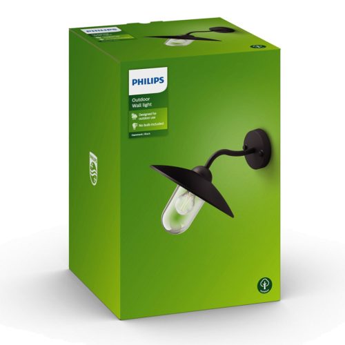Kerti LED lámpa Fali lámpa homlokzat HAMMOCK myGarden E27 IP44 Down Light Fekete PHILIPS