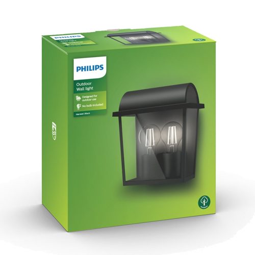 Kerti LED lámpa homlokzati fali lámpa HARVEST myGarden 2xE27 IP44 Lámpás fekete PHILIPS