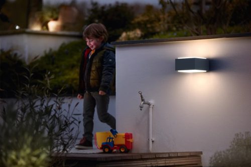 Kerti LED lámpa Homlokzati fali lámpa HEDGEHOG myGarden E27 IP44 Antracit PHILIPS