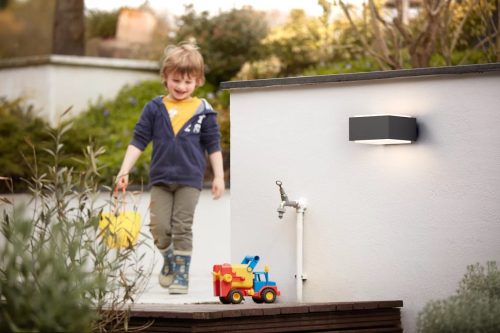 Kerti LED lámpa Homlokzati fali lámpa HEDGEHOG myGarden E27 IP44 Antracit PHILIPS