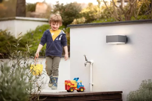 Kerti LED lámpa, fali lámpa, homlokzat, HEDDHOG myGarden, E27, IP44, szürke, PHILIPS