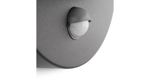 LED kerti lámpa homlokzati fali lámpa JÚNIUS myGarden E27 IP44 kerek mozgásérzékelővel, antracit PHILIPS