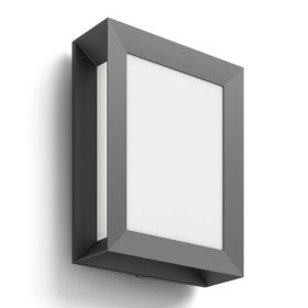   Kerti LED lámpa Homlokzati fali lámpa KARP myGarden 6W 2700K IP44 Négyszögletű mennyezeti antracit PHILIPS
