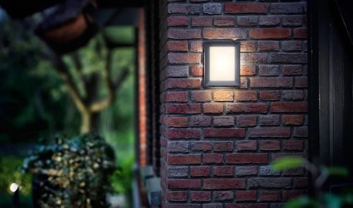 Kerti LED lámpa Homlokzati fali lámpa KARP myGarden 6W 2700K IP44 Négyszögletű mennyezeti antracit PHILIPS