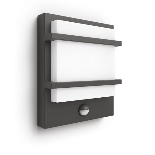 Kerti LED fali lámpa PETRONIA IR myGarden 12W 2700K IP44 mozgásérzékelővel, antracit PHILIPS