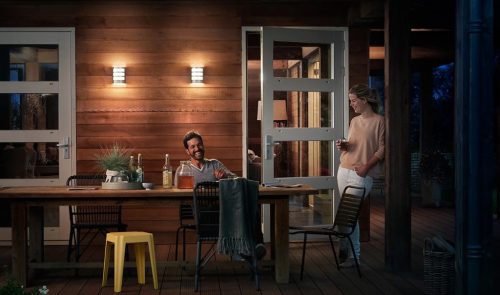 Kerti LED lámpa homlokzati fali lámpa PYTHON IR myGarden 6W 2700K IP44 mozgás- és szürkületérzékelővel, ezüst PHILIPS