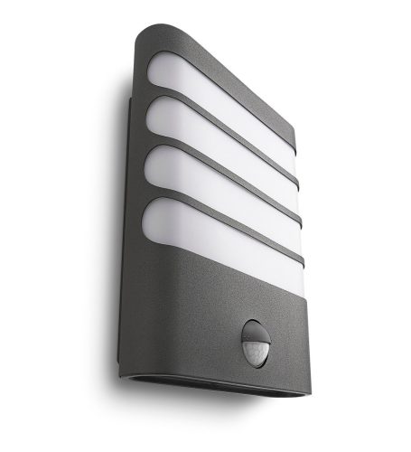 LED kerti lámpa homlokzati fali lámpa RACCOON IR myGarden 3W 2700K IP44 mozgás- és alkonyérzékelővel, antracit PHILIPS