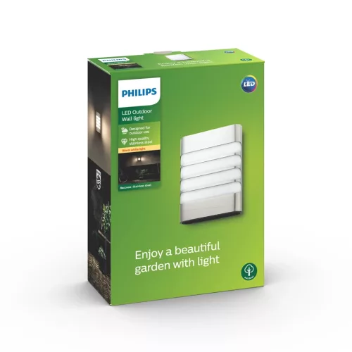 LED kerti lámpa homlokzati fali lámpa RACCOON myGarden 3W 2700K IP44 ezüst PHILIPS