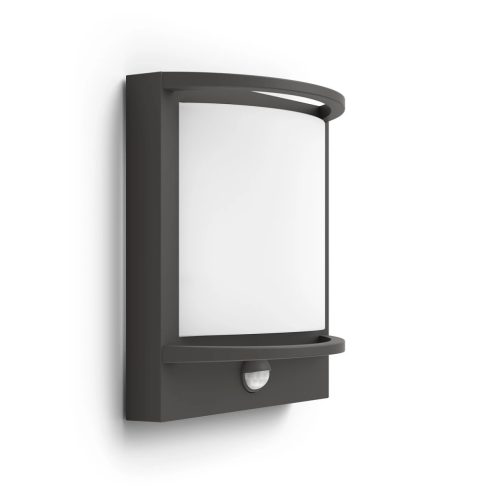 Kerti LED lámpa homlokzati fali lámpa SAMONDRA IR myGarden 12W 2700K IP44 mozgásérzékelővel, antracit PHILIPS