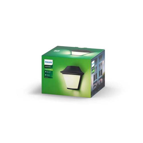 Kerti LED lámpa, fali lámpa, homlokzat, SERRES myGarden, E27, IP44, fekete, PHILIPS
