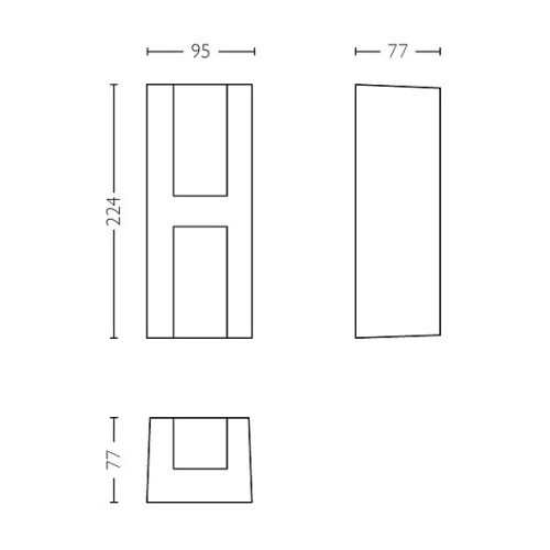 Kerti LED lámpa Homlokzati fali lámpa SHADOW myGarden 2x4.5W 2700K IP44 Felső-alsó antracit PHILIPS