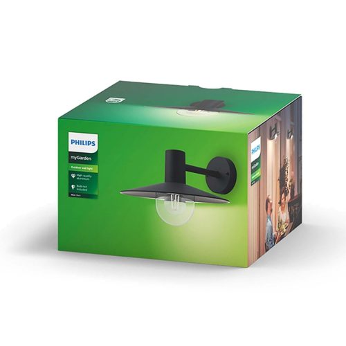 Kerti LED lámpa Fali lámpa homlokzat SKUA myGarden E27 IP44 Down Light Fekete PHILIPS