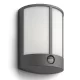 Kerti LED fali lámpa homlokzat STOCK IR myGarden 6W 2700K IP44 mozgás- és szürkületérzékelővel, antracit PHILIPS