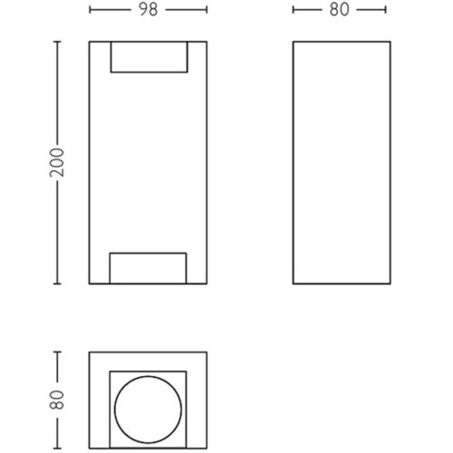 Kerti lámpa LED homlokzati fali lámpa TROWEL myGarden 2xGU10 IP44 Felső-alsó alumínium PHILIPS