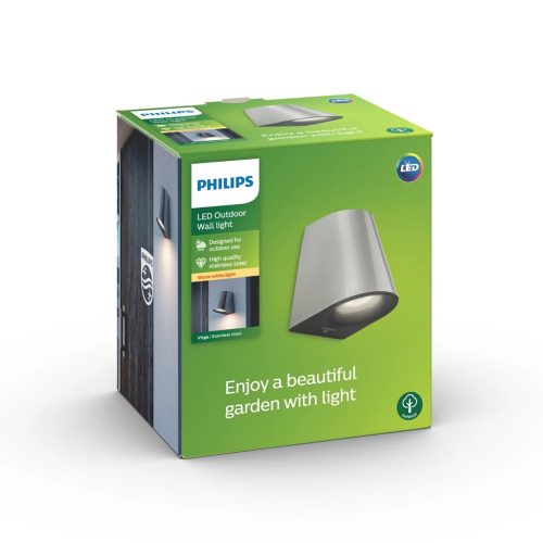 Kerti LED lámpa homlokzati fali lámpa VIRGA myGarden 3W 2700K IP44 ezüst PHILIPS