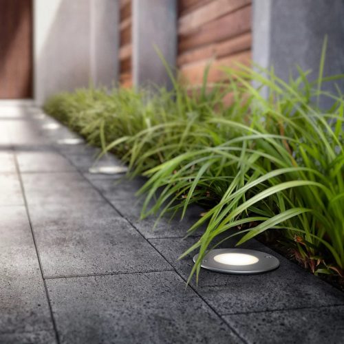LED-es kerti lámpa földi behajtó MOSS myGarden 3W 2700K IP67 kerek ezüst PHILIPS