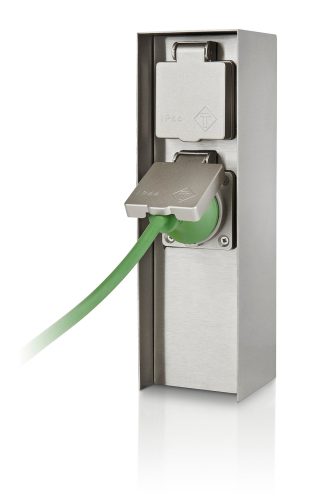 Elektromos kerti oszlop ROCK myGarden 2x aljzat 230V IP44, földelt ezüst PHILIPS