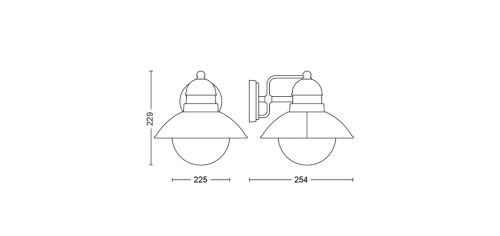 Kerti LED lámpa homlokzati fali lámpa DAMASCUS myGarden E27 IP44 Down Világosbarna PHILIPS